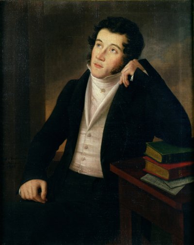 Portrait of Adam Bernard Mickiewicz (1798-1855) by Jozef Oleszkiewicz